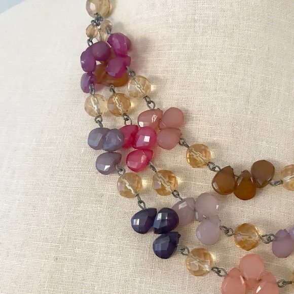 Multi-Colored Tiered Statement Necklace - Picture 2 of 4